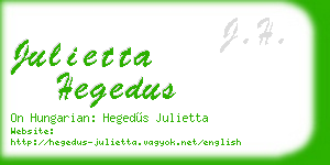 julietta hegedus business card
