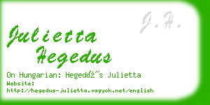 julietta hegedus business card